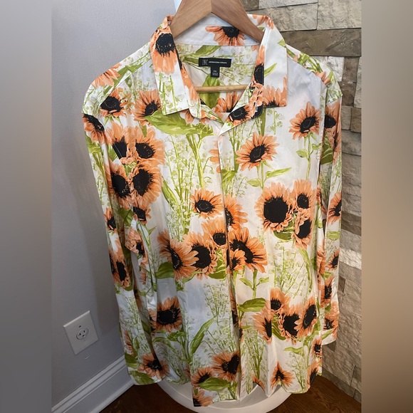 INC International Concepts Other - Mens sunflower Button Down Shirt Island Breeze Stretch Size XXL